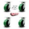 Service Caster 8 Inch Heavy Duty Green Poly on Cast Iron Caster Set with Swivel Locks, 4PK SCC-KP92S830-PUR-GB-BSL-4 - alternate 4